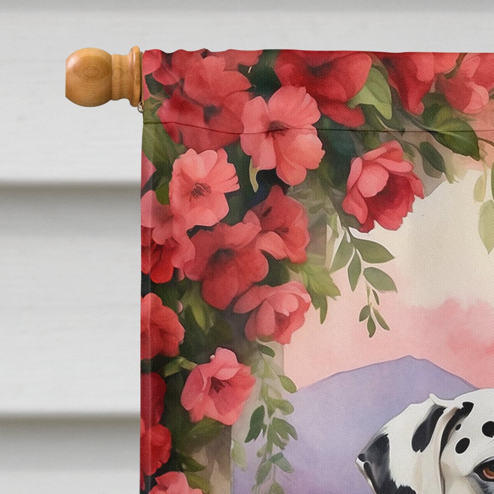 Dalmatian Two Hearts House Flag 28 in x 40 in