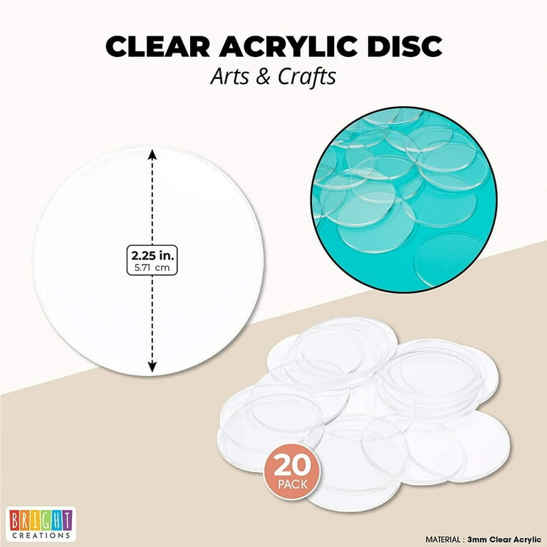 7" x 7" Clear Acrylic Discs Crafts Art Circle Round Plexiglass  for DIY Projects