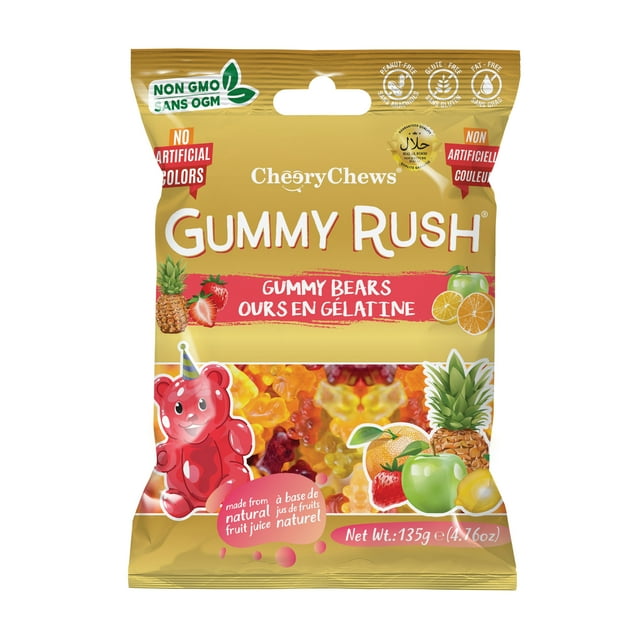 Cheery Chews Gummy Rush - Gummy Bear Soft Gummy Candy, 135g Bag