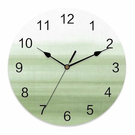Wall Clock 10 Inch Sage Green White Round Silent Decorative Wall Clocks Battery Operated for Living photo Wall Clock 10 Inch Sage Green White Round Silent Decorative Wall Clocks Battery Operated for Living