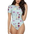 thumbnail image 1 of Saiise Motif Chien Caniche Grenouillère à Manches Courtes Col Rond Pyjama Extensible avec Fermeture à Pression-Moyen, 1 of 7
