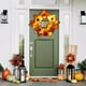 thumbnail image 5 of Corona de Halloween | Decoración colgante de calabaza para puerta o mesa | Decoración de otoño, cosecha y festival de fantasmas con hojas de arce y bayas, 5 of 6