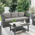 thumbnail image 2 of Martha Stewart Indoor-Outdoor Modular Patio Sofa in Gray Rattan Wicker with Gray All-Weather Cushions, 2 of 9