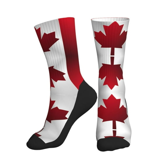 Mens Womens Canada Flag Funny Funky Crazy Novelty Colorful Dress Socks