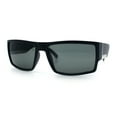 thumbnail image 5 of Mens Glass Lens Narrow Rectangle Plastic Sporty Squared Sunglasses Matte Black, 5 of 8