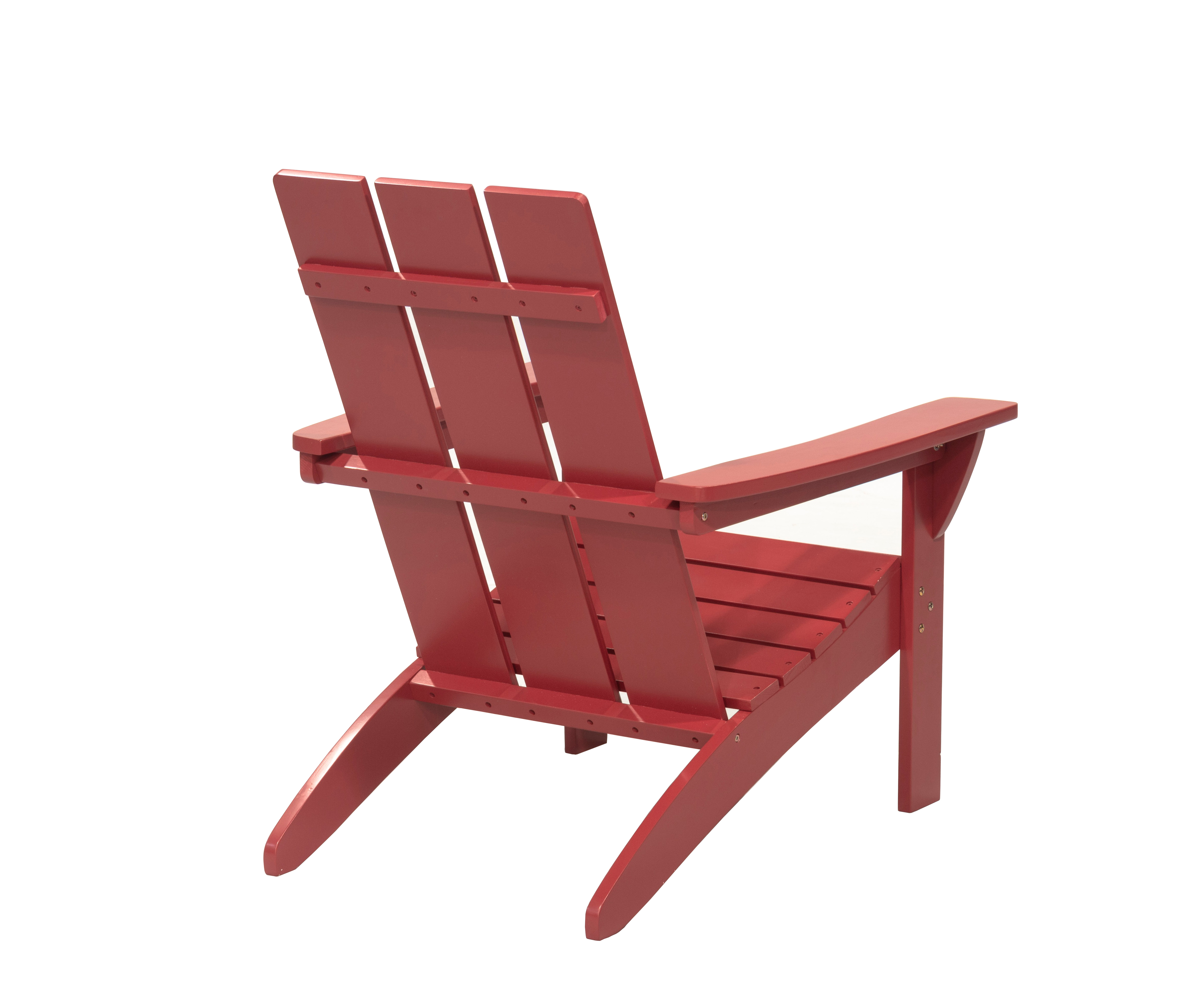 Outdoor Patio Garden Furniture 3-Piece Wood Adirondack Chair Set, Weather Resistant Finish,2 Adirondack Chairs and 1 Side Table-Red