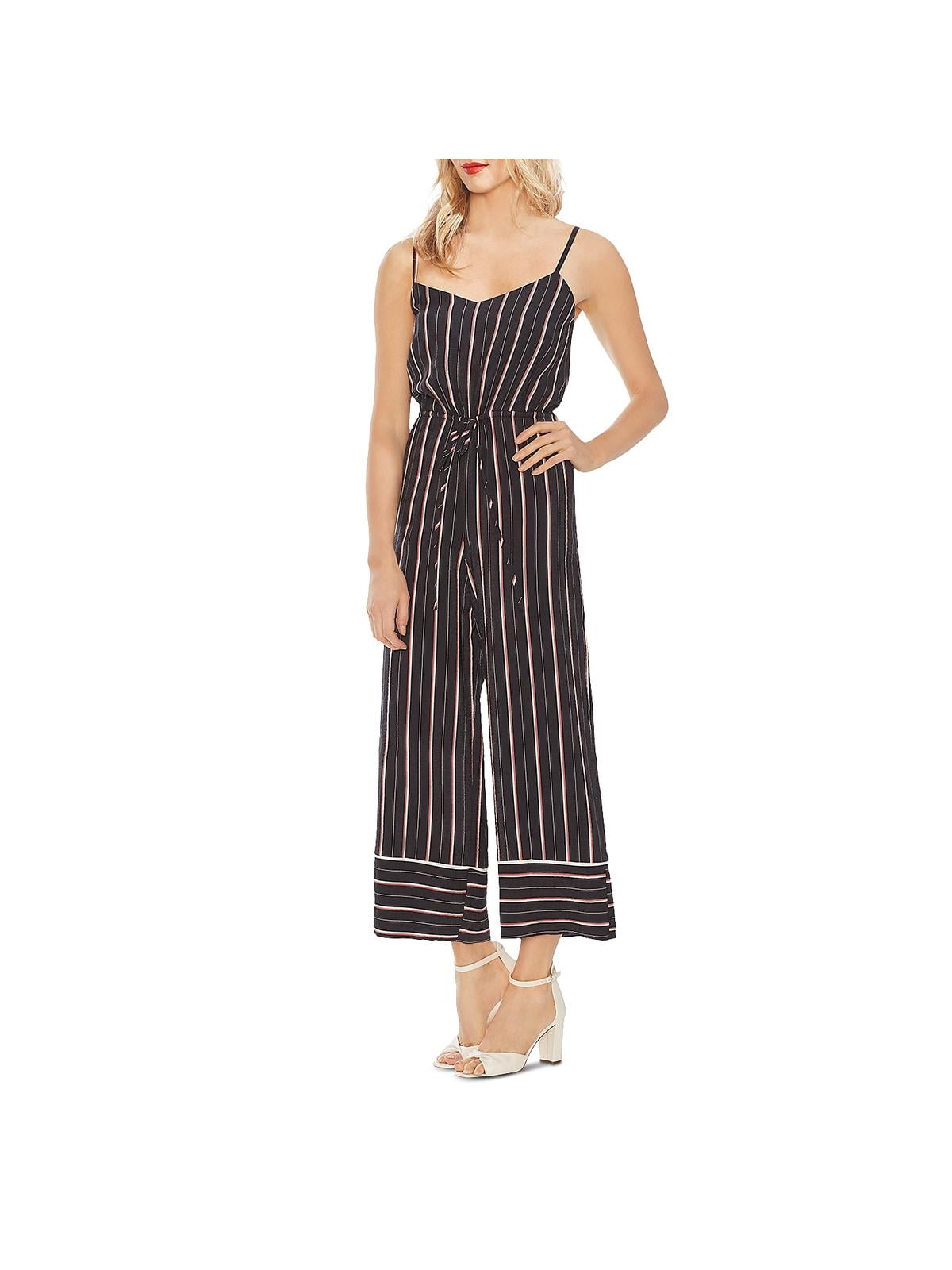 Vince Camuto Womens Striped Wide Leg Jumpsuit Vince Camuto Womens Striped Wide Leg Jumpsuit