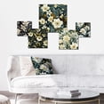 thumbnail image 2 of Designart "Moody Shadowed Serenade I" Floral Wall Art Set Of 5 - Black Cottage Office Room Metal Wall Art Set, 2 of 6