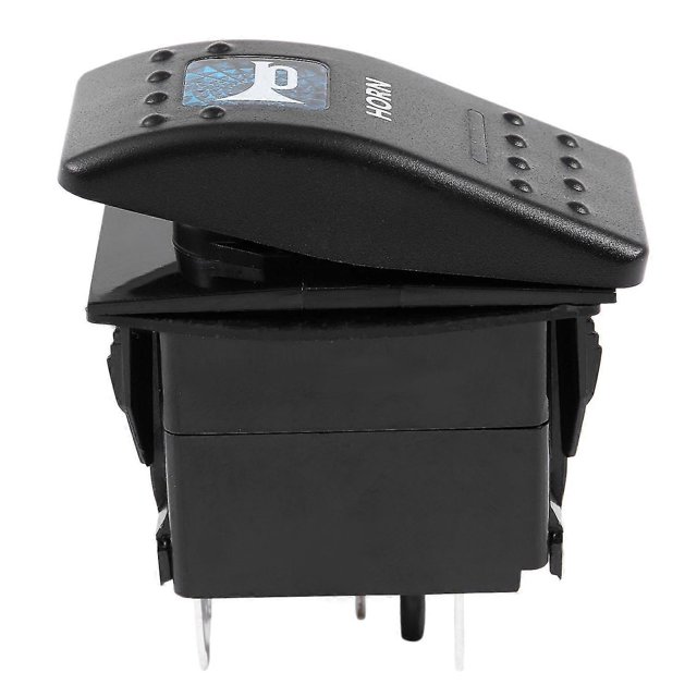Blue Light Horn Momentary Switch LED Waterproofr 12V/20A 24V/10A 5-pin Rocker Toggle Switch Car Boat