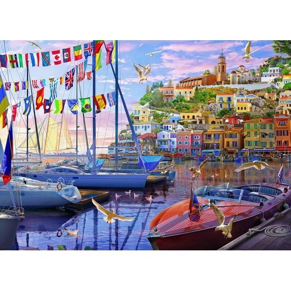 Vermont Christmas Company Boat Harbor Jigsaw Puzzle 1000 Piece