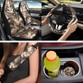thumbnail image 6 of Binienty 14 Piece Branch Hunting Camo Auto Seat Covers Front And Back with Matching Console Armrest Cover Steering Wheel Cover Seat Belt Cushion Pad Headrest Covers Automotive Interior Decor Set, 6 of 7