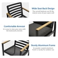 thumbnail image 5 of Outdoor Dining Chairs Set of 4 with Teak Armrest 4 Pieces Chair Aluminum Outdoor Furniture,Grey, 5 of 5