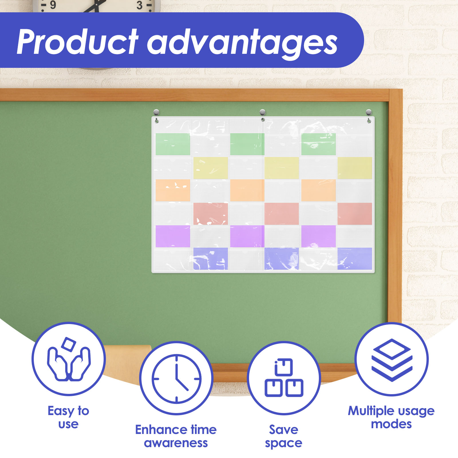 Threns 3 Pcs 36 Slots Index Card Organizer Hanging Wall Mount Business Card Organizer for Studying Organizing Office Library Tracking Workflow
