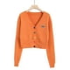 thumbnail image 2 of Camisa de punto para mujer, suelta, retro, de manga larga, con botones, suéter, abrigo de otoño, naranja Eigraketly AP001150-06B, 2 of 7