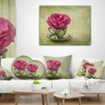 thumbnail image 3 of Designart Red Rose in Cup and Saucer - Floral Throw Pillow - 18x18, 3 of 4