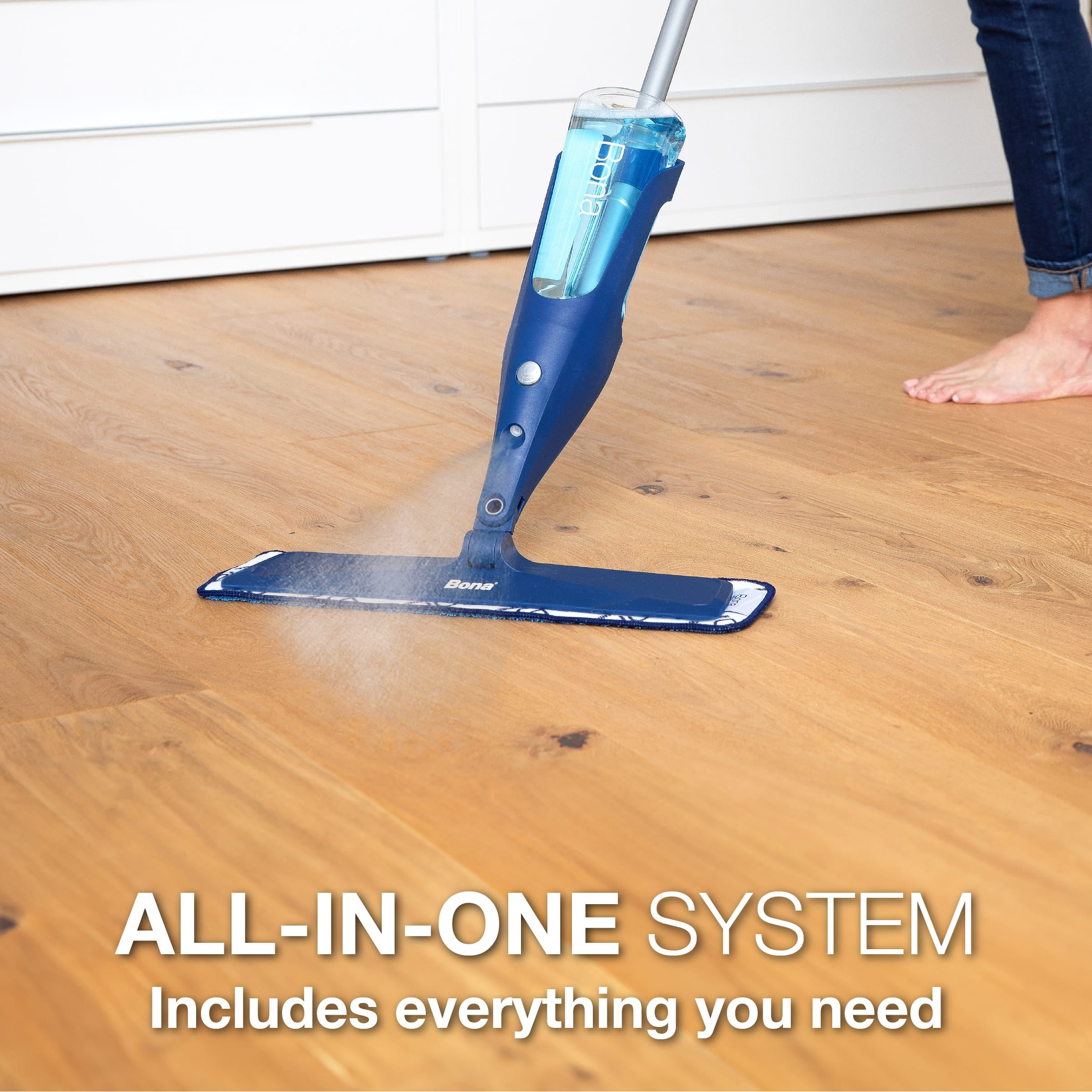 Bona Spray Mop for Hardwood Floors Kit - Includes Reusable Microfiber Cleaning Pad and Pre-Filled Cartridge