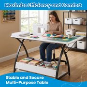 Sew Ready Comet Sewing Table Folding Top Adjustable Platfomr Black/White