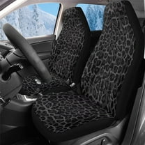 Uorisanigo Automotive Seat Covers, Front Seat Covers for Cars, Blanket Cloth Car Seats Cover, Car Interior Accessories, Gray Leopard Print Auto Seats Cushion Fit for Most Cars SUV