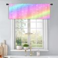 thumbnail image 3 of Rainbow Valance for Windows Kitchen Curtains 52Wx18H Inch Rod Pocket Kids Pastel Cute Colorful Sky Star Girls Art Printed Cartoon Princess Living Room Bedroom Window Drapes Treatment 2 Panels, 3 of 5