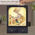 thumbnail image 2 of NestE-11x16 Shadow Box Frame with Light, Memorial Display Case with Shelves, Drawer and Slot for Keepsakes, Deep Memorial Shadow Box for Pet Memorial, Dog Keepsakes Graduation and Flowers, Black, 2 of 14