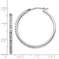 thumbnail image 3 of 14k White Gold Round Hinged Hoop Earrings, 3 of 3