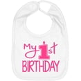 thumbnail image 1 of Babero para Bebé Aiden's Corner Mi Primer Cumpleaños Rosa y Blanco, 1 of 4