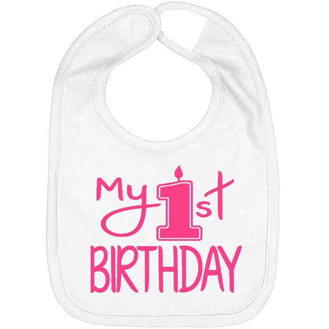 Babero para Bebé Aiden's Corner Mi Primer Cumpleaños Rosa y Blanco