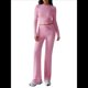 thumbnail image 1 of Conjuntos de 2 Piezas para Mujer, Larga, Cuello Redondo, Pantalones Acampanados de Cintura Alta, Conjuntos de Chándal, Ropa de Calle. Rosa S, 1 of 10