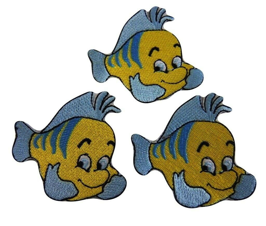 Flounder Embroidered Patch Sew or Iron On