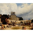thumbnail image 3 of Arthur Henry Roberts 18x15 Black Modern Framed Museum Art Print Titled - The Tuileries and the Royal Pont (1843), 3 of 5