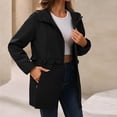thumbnail image 5 of Dvprdro Women Water Resistant Zip Up Hooded Jacket Long Sleeve Ruffle Drawstring Waist Versatile Casual Outerwear with Zipper Side Pockets for Daily Outdoor Spring Autumn Wear, 5 of 8