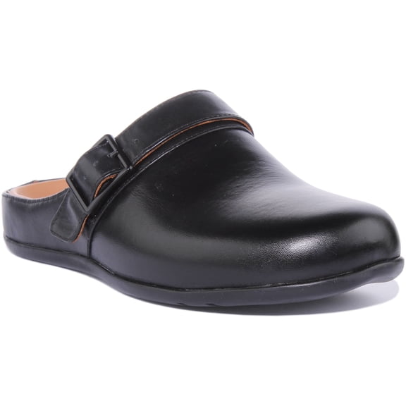 Strive Malmo Women's Leather Closed Toe Clog Sandal In Black Size 5.5/6
