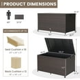 thumbnail image 2 of Gymax 133 Gallon Outdoor PE Wicker Storage Box Mix Brown Rattan Deck w/ Waterproof Liner, 2 of 10