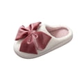 thumbnail image 2 of Willtoo Bow Plush Slippers for Women - Memory Foam Non-Slip Rubber Sole Cozy Winter Fuzzy Indoor House Shoes, 2 of 8