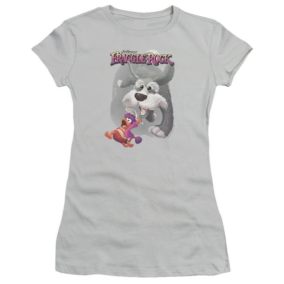 Fraggle Rock In Pursuit S/S Junior Women's T-Shirt Sheer Silver