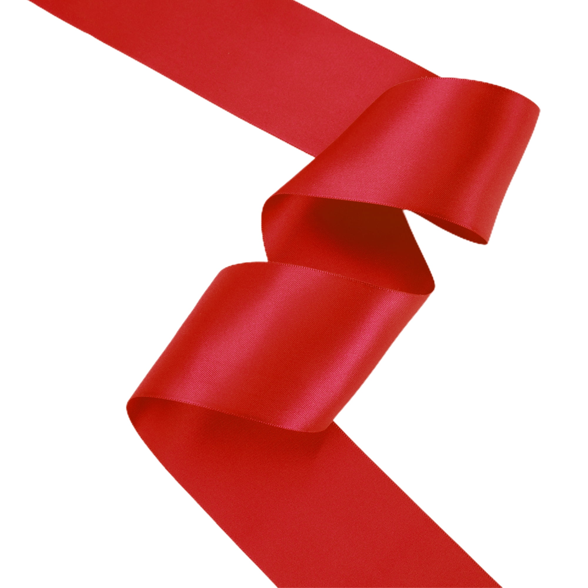LaRibbons 1 1/2" Red Double Face Satin Ribbon, 50 Yards