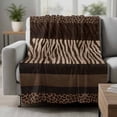 thumbnail image 2 of Animal Print Blanket Soft Cozy Warm Throw Blanket for Couch, Plush Fuzzy Flannel Fleece Blankets for Sofa, Abstract Leopard Zebra Skin Texture Brown Bed Blankets Lightweight Gifts for Women, 50"x60", 2 of 9