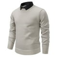 thumbnail image 2 of Men's Ribbed Knit Pullover Sweater with Collar Long Sleeve Casual Workwear Top, 2 of 9