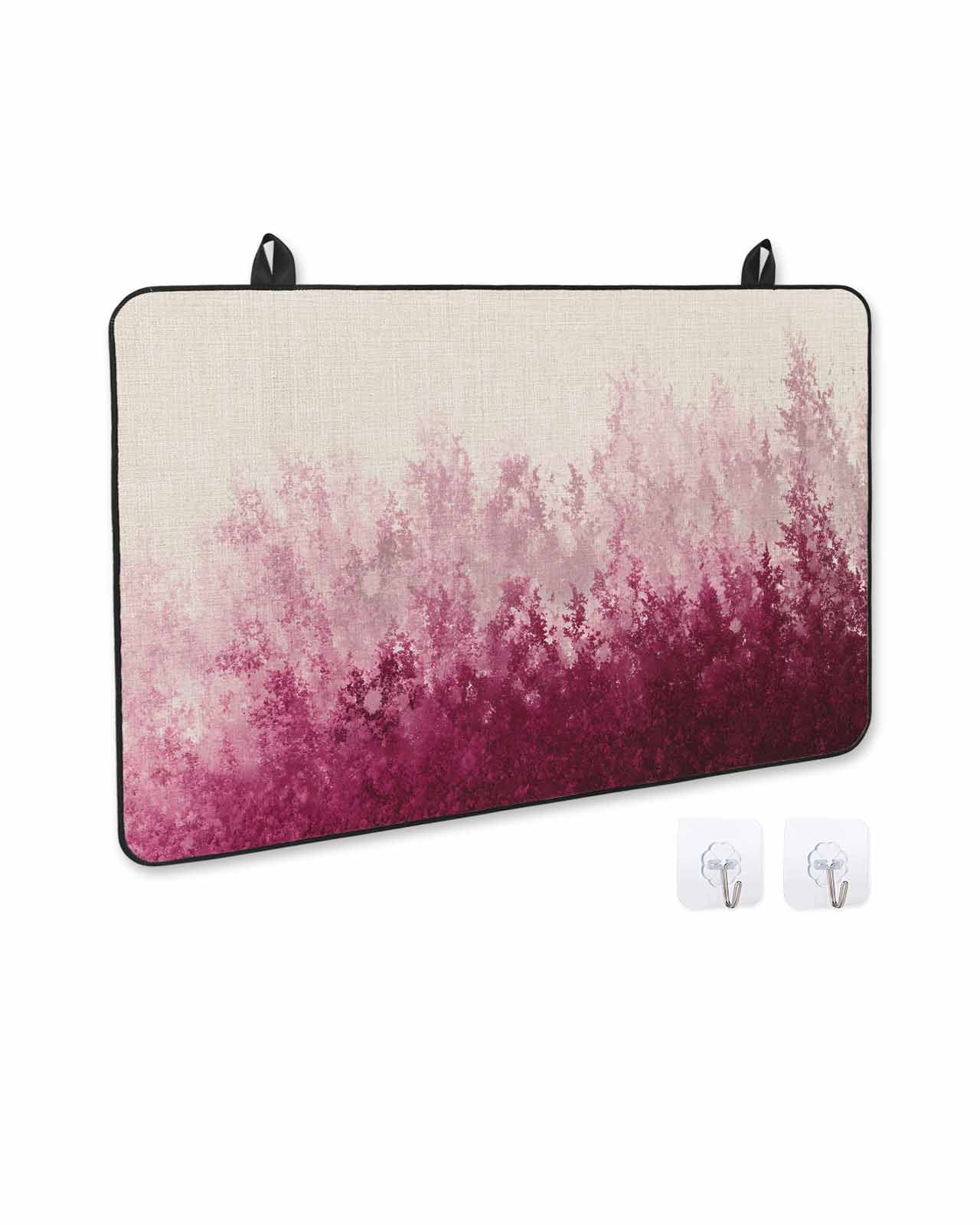 nqOlkjepod Large Induction Cooktop Protector Mat 36"x21", Pink Botanical Stove Top Covers for Electric Stove, Spring Summer Farmhouse Retro Beige Stove Burner Cover Mats, Glass Top Stove Cover