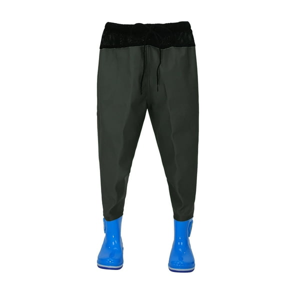 Zhuashum Pantalons de Baseball pour Jeunes Garçons 2-3 Ans Pantalons de Pluie pour Enfants Imperméables Chasse avec Bottes de Pluie Vêtements Durables Vert Armée