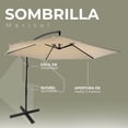 thumbnail image 4 of Sombrilla Plegable Para Jardin Playa Y Exteriores Metalica (Beige), 4 of 9