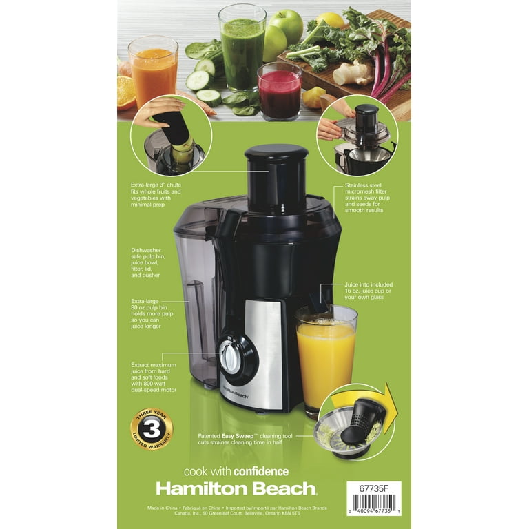 Hamilton Beach Big Mouth Pro Juicer, Gray and Die-Cast Metal