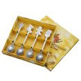 thumbnail image 1 of Stainless Steel Spoon Christmas Spoon Creative Titanium-plated Gift Four-Piece Set Spoon (Natural Color Four-Piece Set + Gift Box), 1 of 14