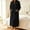 Black, variant on QINGFSAP Womens Full Length Zip Up Robe Fleece Long Sleeve Winter Cozy Sleepwear Lounge Dress with Pockets