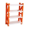 thumbnail image 4 of Estantería en miniatura para casa de muñecas, estante de almacenamiento clásico para juegos de simulación, mueble de 4 niveles para casa de muñecas, naranja, 4 of 8