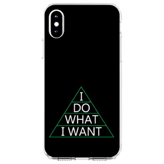 DistinctInk Clear Shockproof Hybrid Case for iPhone XS Max (6.5" Screen) - TPU Bumper, Acrylic Back, Tempered Glass Screen Protector - I Do What I Want