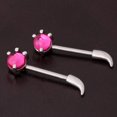 thumbnail image 2 of cuerno de acero inoxidable barbells barra cuerpo piercing ía rosa caliente rojo Sunnimix Anillo del pezón, 2 of 8