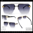 thumbnail image 2 of Mens Euro Mafia Mob Rimless Bevel Lens Oversize Racer Sunglasses [Gold Black - Smoke], 2 of 8