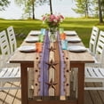 thumbnail image 4 of Table Runners 72 Inches Long Dress Scarves, Western Texas Star Vintage Farmhouse Kitchen Table Runner, Coffee Tablerunners, Retro Farmhouse Purple Brown Wooden 16x72 Inch, 4 of 9