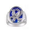 thumbnail image 1 of RYLOS Men's Rings 14K White Gold Ring Designer Patriotic Eagle USA Ring With Diamonds and Blue Quartz Rings For Men Size 13, 1 of 6